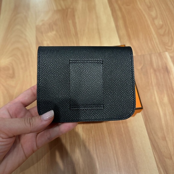 Constance Slim Wallet in Black with Gold Hardware - Picture 3 of 5